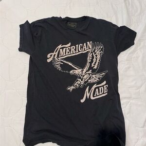 American Made Black Graphic Tee with Eagle Print